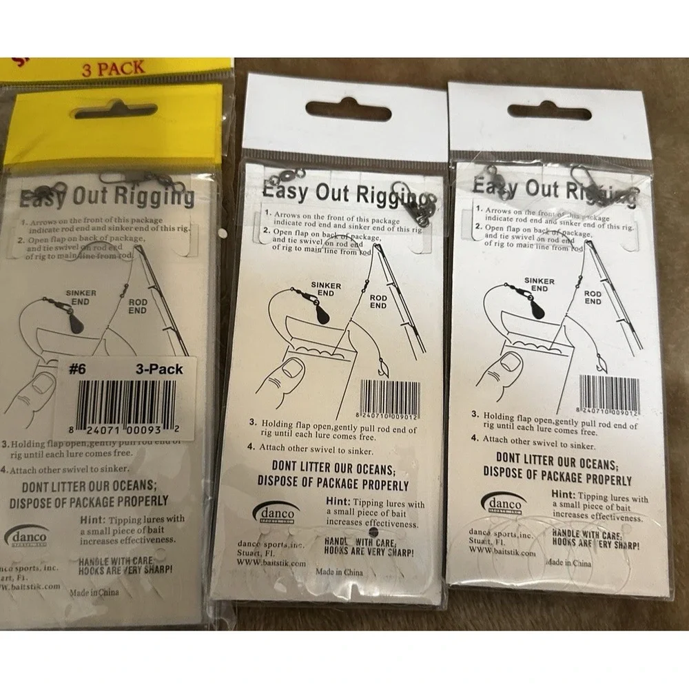 Danco Salt Fishing Sabino Rigs Ultra Sharp Hooks Easy Out High Performance Lot